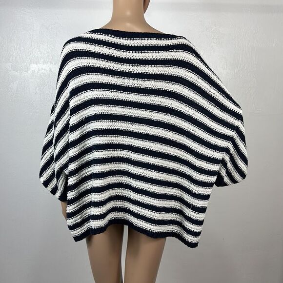 Anthropologie Evie Striped Relaxed Fit Poncho Sweater Size M/L - Picture 5 of 11